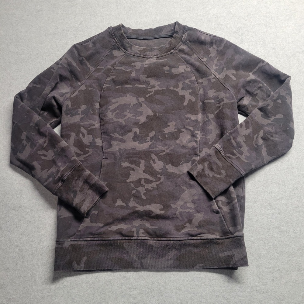 Lululemon Scuba Crewneck Pullover‎ Sweatshirt Heritage 365 Camo Deep Coal Size 8